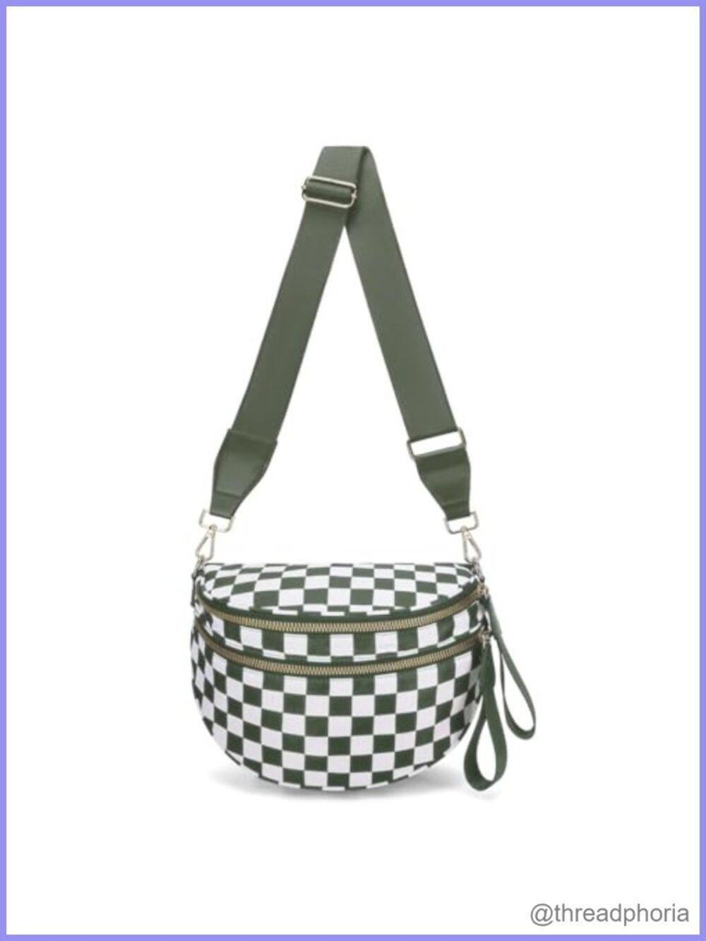 Checker Crossbody Bag Waist Pack Fanny Pack Adjustable Strap